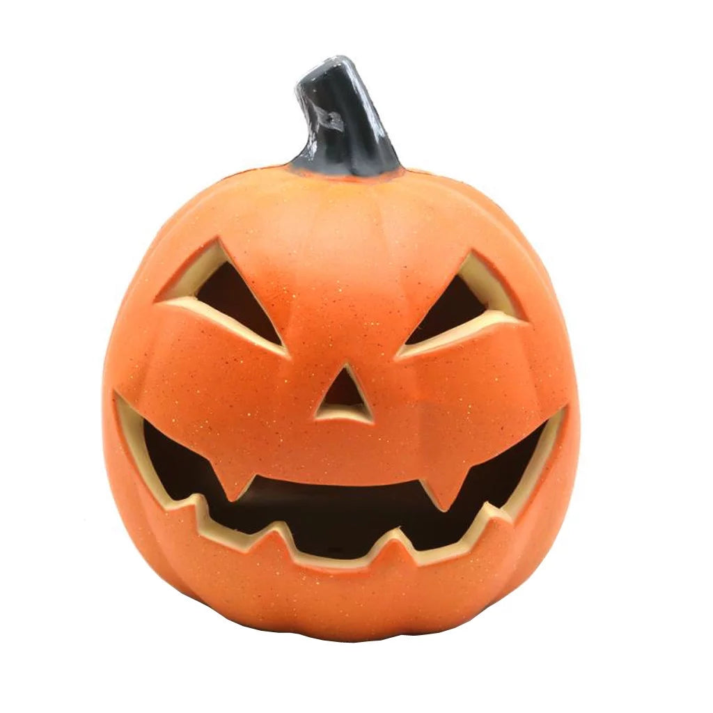 Halloween Pumpkin LED Light Lamp Creative Lantern Home Props Pumpkin Bar Horror Halloween Decorations Light up Pumpkin 3D Fall Resin Pumpkin Battery Operated Orange