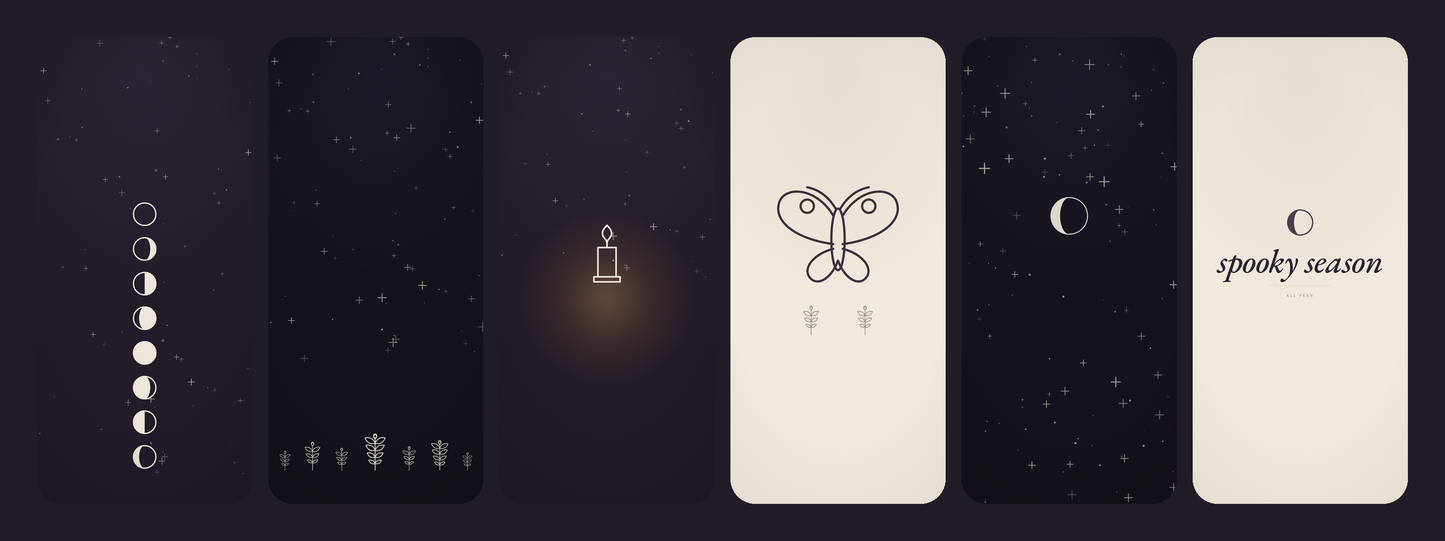 All six phone wallpaper designs in the pack