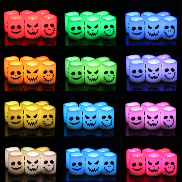 Halloween Flameless Votive Candles Color Changing with Remote Timer - Image 2