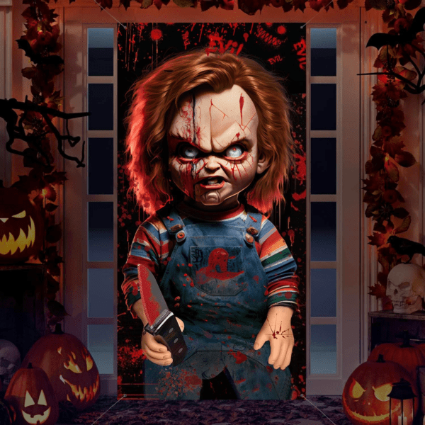 Horror Movie Chuck Halloween Door Party Decoration