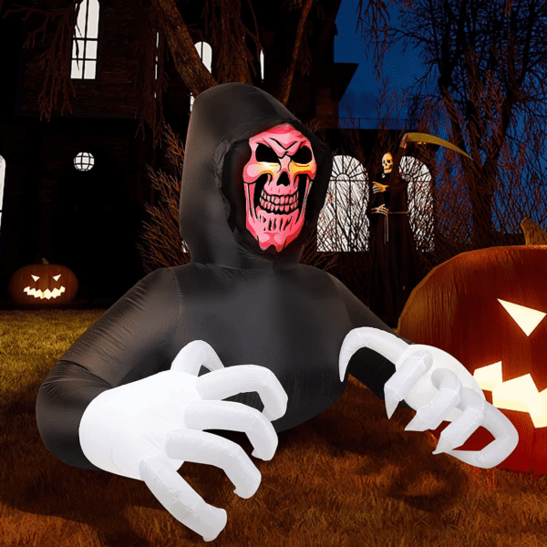 8 FT Length Halloween Inflatable Grim Reaper Halloween Decoration - Image 5