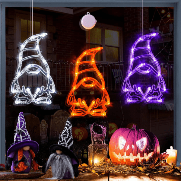 "Spooky AF Halloween Decorations Trio: Orange Pumpkins, Green Spiders, and a Witch Hat" - Image 11