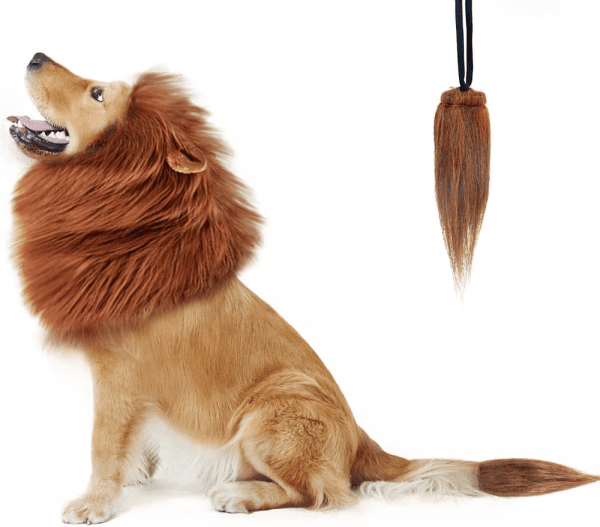 Lion Mane for Dog Costumes, Dog Lion Mane, Realistic Lion Wig for Medium to Large Sized Dogs, Large Dog Halloween Costumes, Lion Mane for Dog， Halloween Costumes for Dogs (Dark Brown) - Image 2