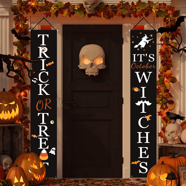 It'S October Witches Front Porch Banners for Halloween