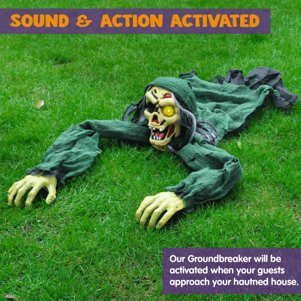 Life Size Light-Up Climbing Zombie Groundbreaker with Creepy Sound for Halloween Outdoor Decoration - Image 7