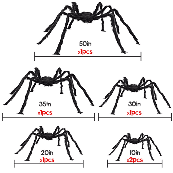 Halloween Spider Decorations, 6 Pcs - Image 5