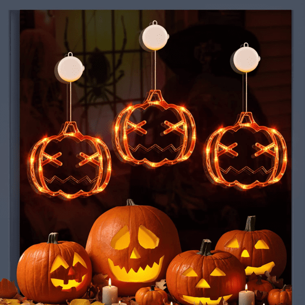 "Spooky AF Halloween Decorations Trio: Orange Pumpkins, Green Spiders, and a Witch Hat" - Image 10