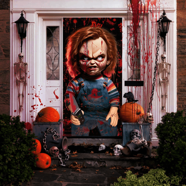 Horror Movie Chuck Halloween Door Party Decoration - Image 2