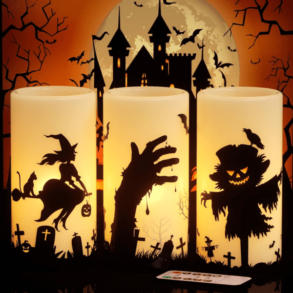 Halloween Flameless Votive Candles Color Changing with Remote Timer - Image 9