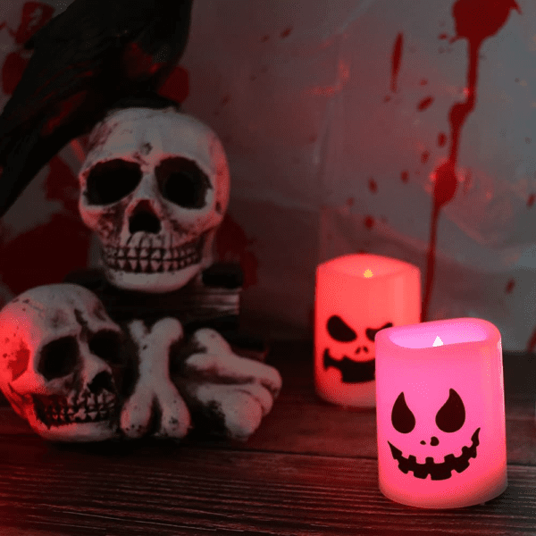 Halloween Flameless Votive Candles Color Changing with Remote Timer - Image 4