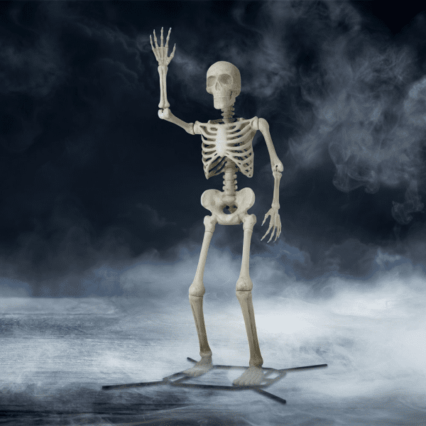 10 Ft. Giant Poseable Skeleton, Bone Colored, Halloween Outdoor Decoration, Way to Celebrate