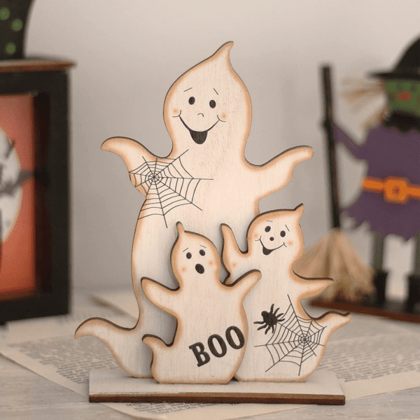 5Pcs Halloween Wooden Decorations, Halloween Tabletop Centerpiece - Image 6