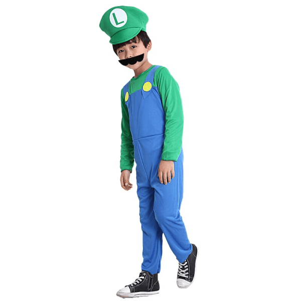 Super Mari Luigi Brother Costume Kids and Adults - Image 3