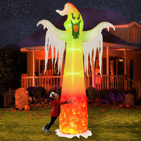 9 FT Halloween Blow up Yard Decorations with Built-In LED Lights for Indoor and Outdoor