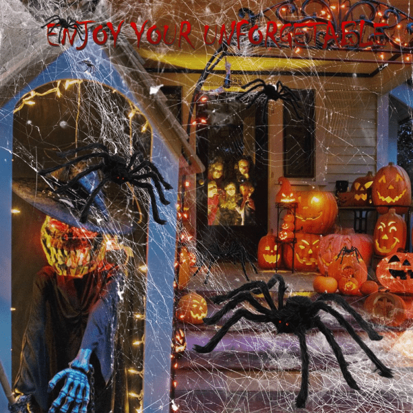 Halloween Spider Decorations, 6 Pcs - Image 3