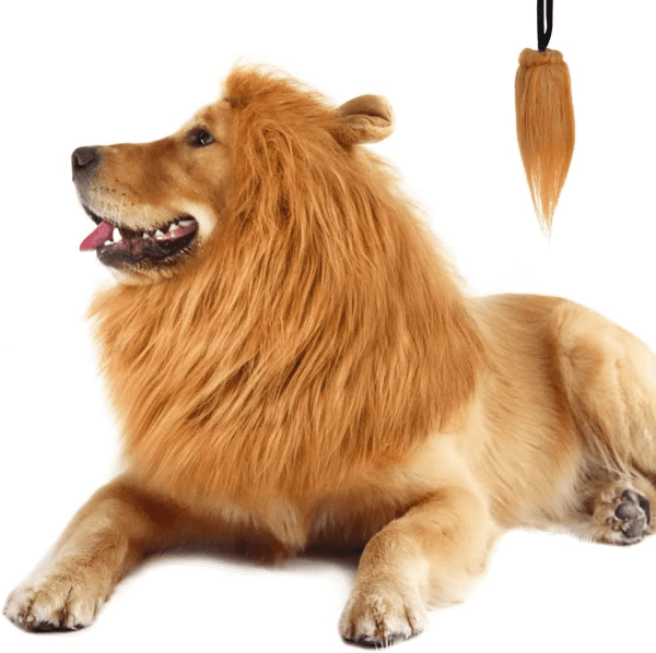 Lion Mane for Dog Costumes, Dog Lion Mane, Realistic Lion Wig for Medium to Large Sized Dogs, Large Dog Halloween Costumes, Lion Mane for Dog， Halloween Costumes for Dogs (Dark Brown) - Image 7