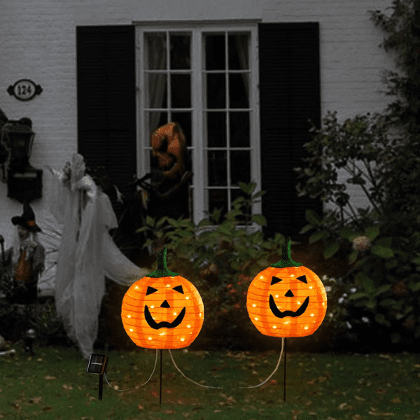 Set of 2 Pumpkin Stake Lights Halloween LED Lights - Image 7