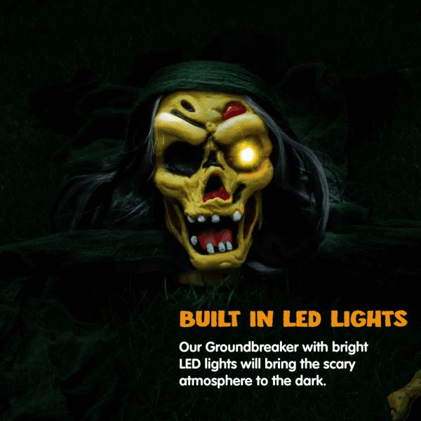 Life Size Light-Up Climbing Zombie Groundbreaker with Creepy Sound for Halloween Outdoor Decoration - Image 2