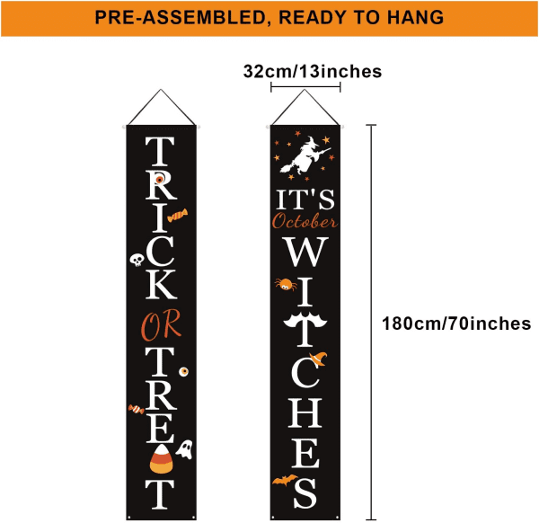 It'S October Witches Front Porch Banners for Halloween - Image 3