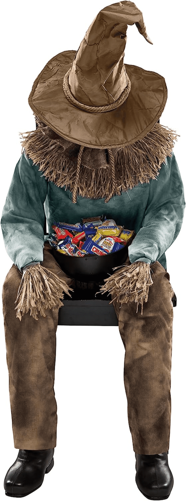 4.5 Ft Scary Sitting Scarecrow Animatronic - Image 4