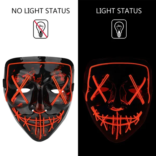 Halloween Mask LED Light up Full Face Mask - Image 3