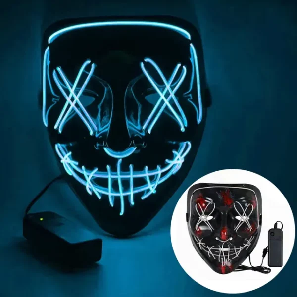 Halloween Mask LED Light up Full Face Mask - Image 7