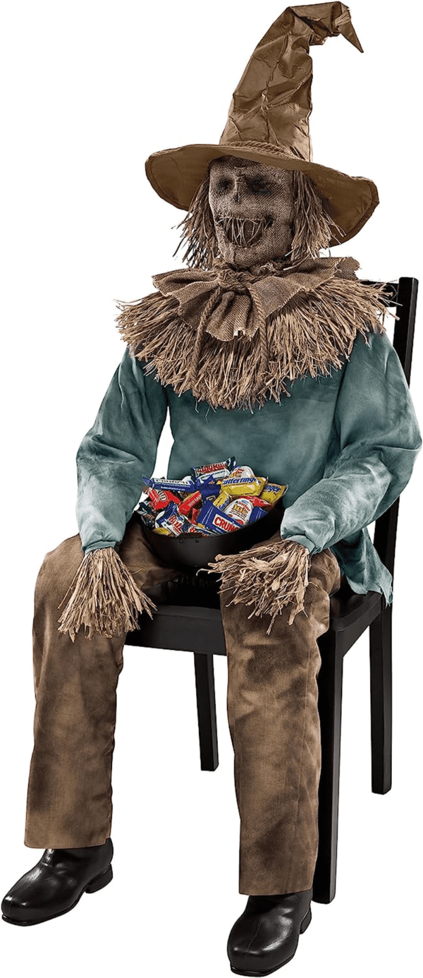 4.5 Ft Scary Sitting Scarecrow Animatronic