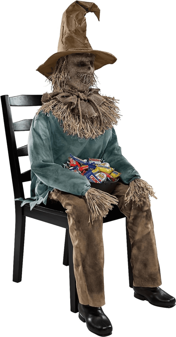 4.5 Ft Scary Sitting Scarecrow Animatronic - Image 8