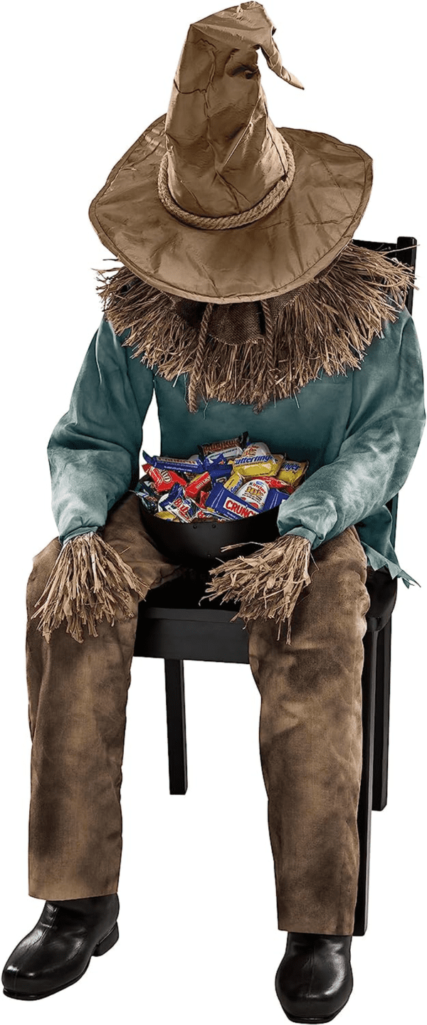 4.5 Ft Scary Sitting Scarecrow Animatronic - Image 3