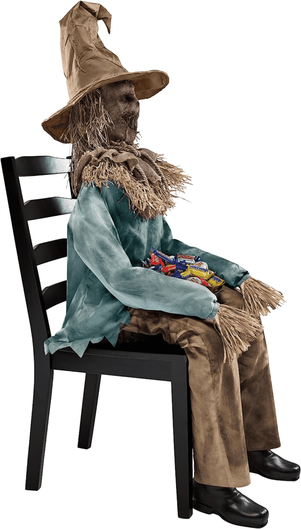 4.5 Ft Scary Sitting Scarecrow Animatronic - Image 7